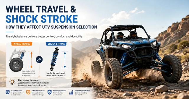 How Do Wheel Travel and Shock Stroke Affect UTV Suspension Selection?